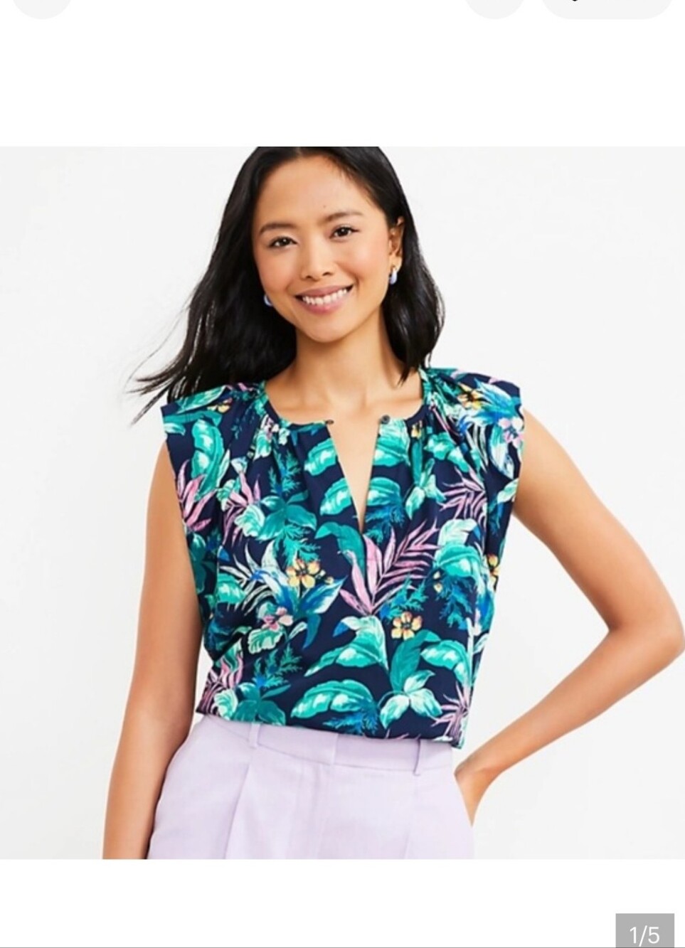 Loft Tropical Print Blouse